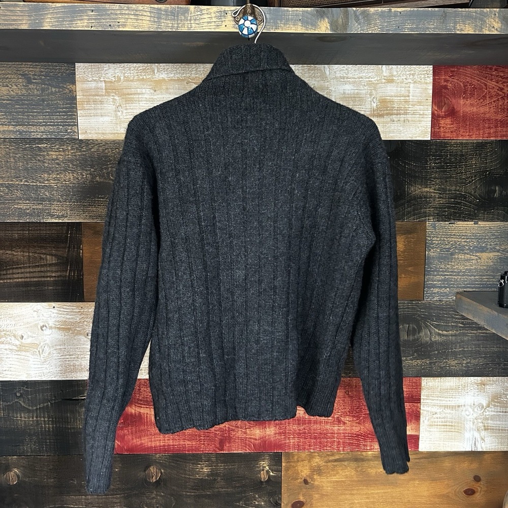 Vintage J Crew Rollneck Sweater Cable Knit Thick Chunky Wool Rubbles M-L - Picture 4 of 6